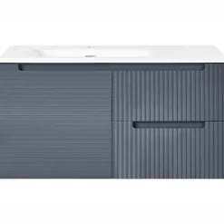 VALA - Wandgemonteerd meubel met wasbak - Grafietgrijs - MDF