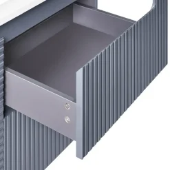 VALA - Wandgemonteerd meubel met wasbak - Grafietgrijs - MDF