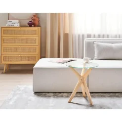 VALLEY - Bijzettafel - Lichthout - Veiligheidsglas