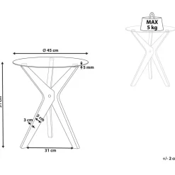 VALLEY - Bijzettafel - Lichthout - Veiligheidsglas
