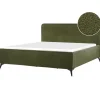 VALOGNES - Bed - Donkergroen - 180 x 200 cm - Bouclé