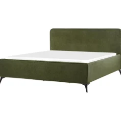 VALOGNES - Bed - Donkergroen - 180 x 200 cm - Bouclé