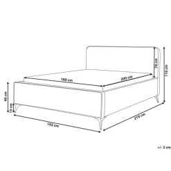 VALOGNES - Tweepersoonsbed - Taupe - 180 x 200 cm - Fluweel