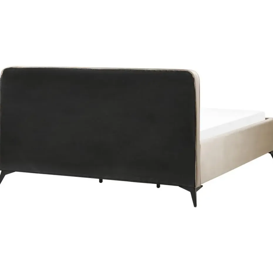 VALOGNES - Tweepersoonsbed - Taupe - 180 x 200 cm - Fluweel