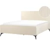 VALOGNES - Tweepersoonsbed - Beige - 160 x 200 cm - Corduroy