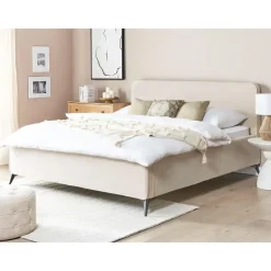 VALOGNES - Tweepersoonsbed - Beige - 180 x 200 cm - Corduroy