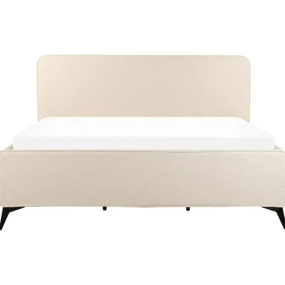 VALOGNES - Tweepersoonsbed - Beige - 180 x 200 cm - Corduroy