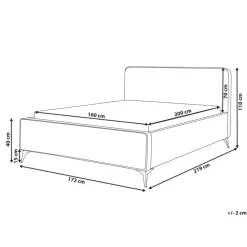 VALOGNES - Tweepersoonsbed - Lichtgrijs - 160 x 200 cm - Corduroy