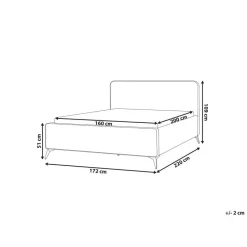 VALOGNES - Tweepersoonsbed - Taupe - 160 x 200 cm - Fluweel