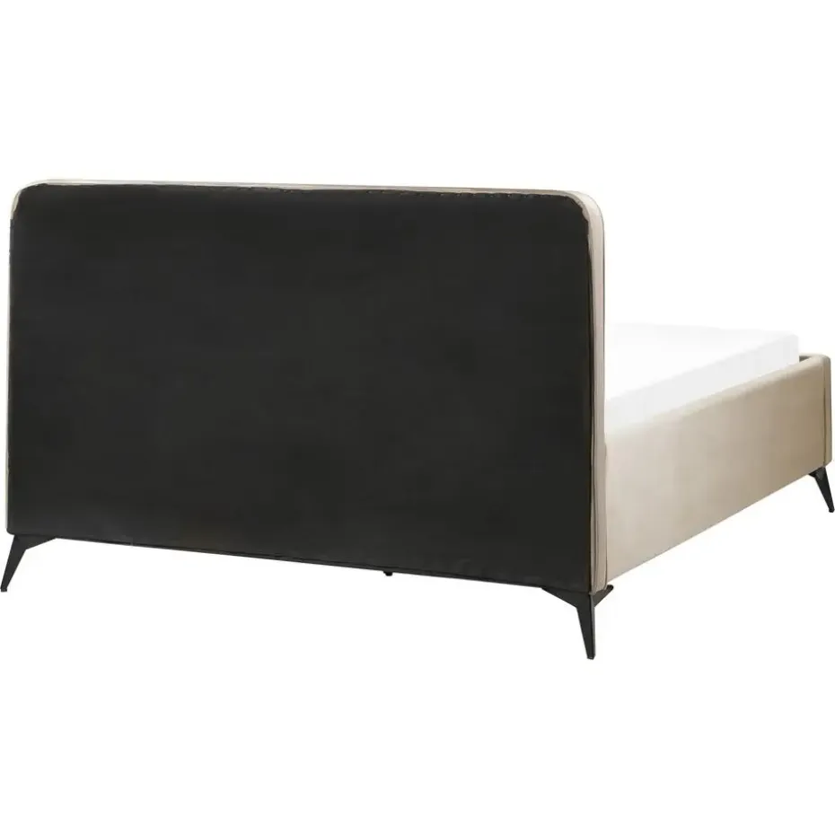 VALOGNES - Tweepersoonsbed - Taupe - 160 x 200 cm - Fluweel