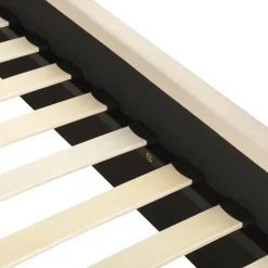 VALOGNES - Tweepersoonsbed - Taupe - 160 x 200 cm - Fluweel