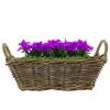 Van der Leeden Mand met hengsels - bruin - 42 x 27 x 14 cm -rotan