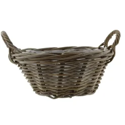 Van der Leeden Mand met hengsels - bruin - D43 x H18 cm -rotan