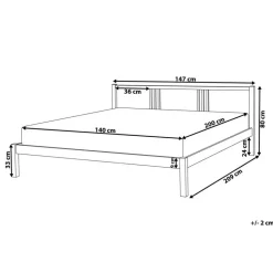 VANNES - Bed - Lichthout - 140 x 200 cm - Dennenhout
