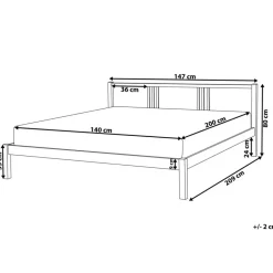 VANNES - Bed - Lichthout - 140 x 200 cm - Dennenhout