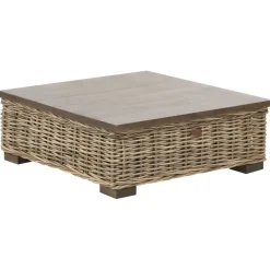 VARALLO - Loungeset 4-zits - Gebroken wit - Linkszijdig - Rotan