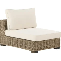 VARALLO - Loungeset 4-zits - Gebroken wit - Linkszijdig - Rotan