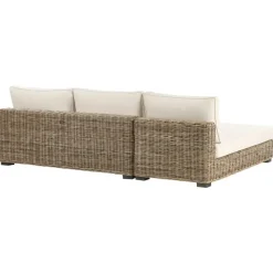 VARALLO - Loungeset 4-zits - Gebroken wit - Rechtszijdig - Rotan