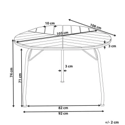 VARENNA - Tuintafel - Lichtbruin - 110 cm - Acaciahout