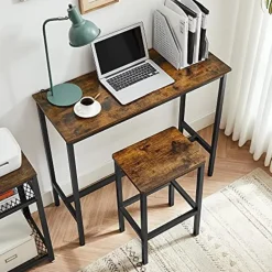 Vasagle Barmeubelset - Bartafel en barkrukken - Rustiek bruin-zwart