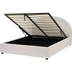 VAUCLUSE - Bed met opbergruimte - Lichtbeige - 160x200 cm - Polyester