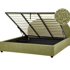 VAUCLUSE - Bed met opbergruimte - Olijfgroen - 180 x 200 cm - Bouclé