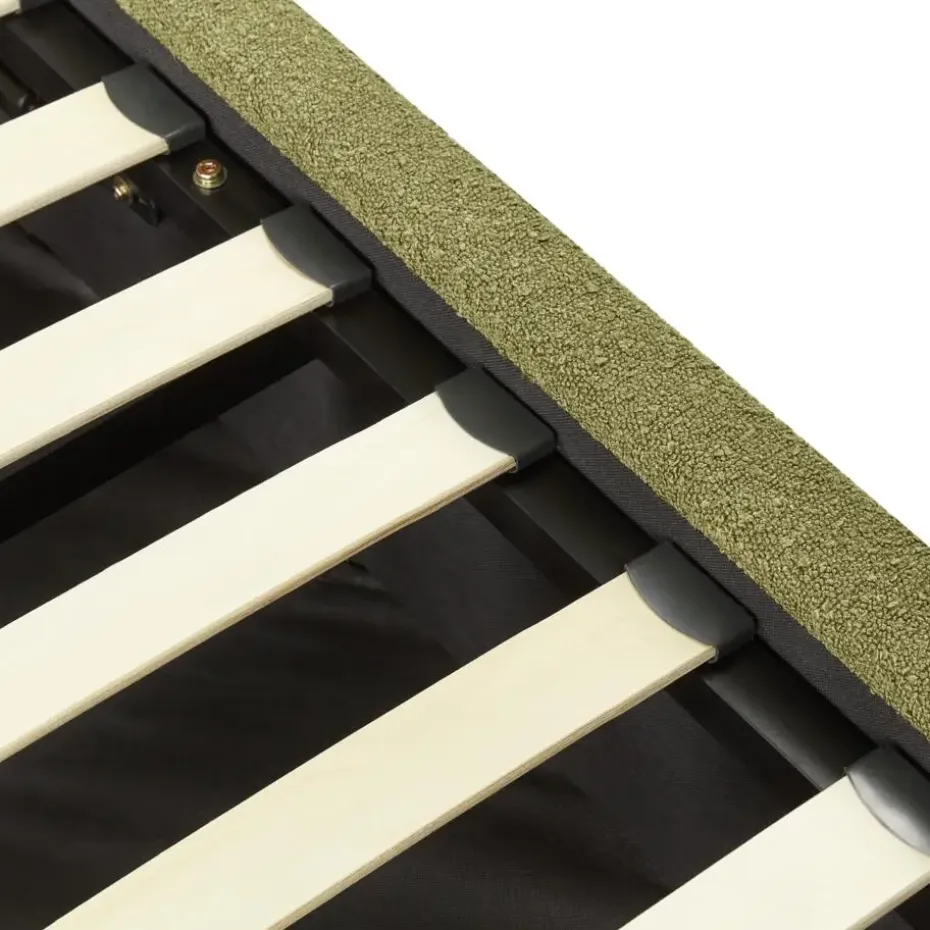 VAUCLUSE - Bed met opbergruimte - Olijfgroen - 180 x 200 cm - Bouclé