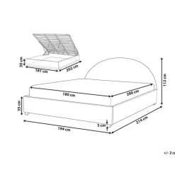 VAUCLUSE - Bed met opbergruimte - Olijfgroen - 180 x 200 cm - Bouclé