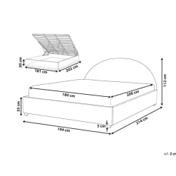 VAUCLUSE - Bed met opbergruimte - Olijfgroen - 180 x 200 cm - Bouclé