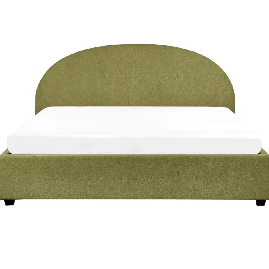 VAUCLUSE - Bed met opbergruimte - Olijfgroen - 180 x 200 cm - Bouclé