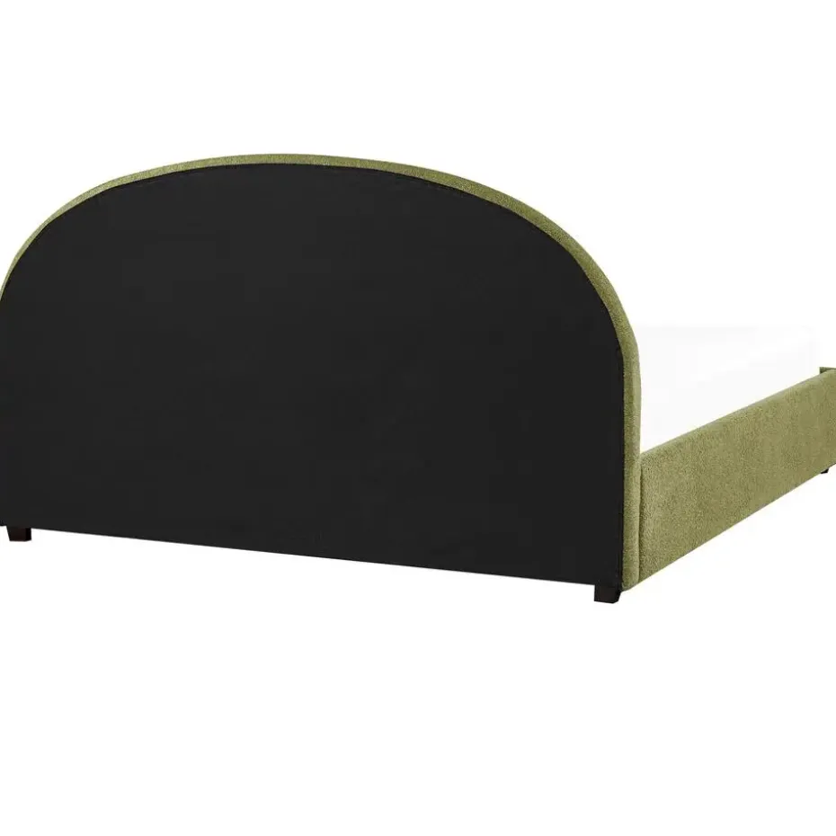 VAUCLUSE - Bed met opbergruimte - Olijfgroen - 180 x 200 cm - Bouclé