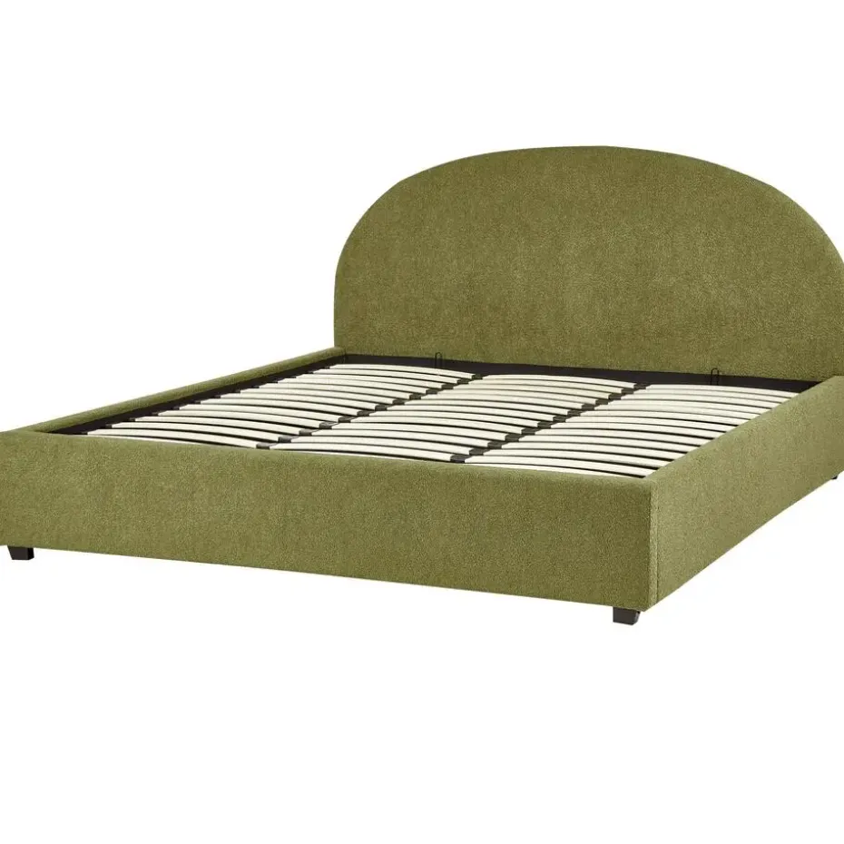 VAUCLUSE - Bed met opbergruimte - Olijfgroen - 180 x 200 cm - Bouclé