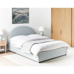 VAUCLUSE - Bed met opbergruimte - Lichtblauw - 140 x 200 cm - Stof
