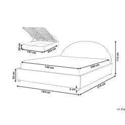 VAUCLUSE - Bed met opbergruimte - Beige - 140 x 200 cm - Polyester