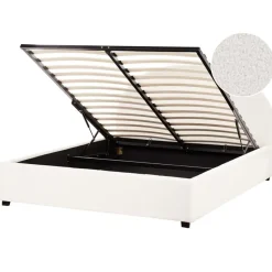 VAUCLUSE - Bed met opbergruimte - Gebroken wit - 160 x 200 cm - Bouclé
