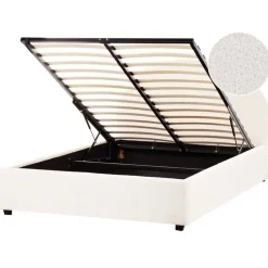 VAUCLUSE - Bed met opbergruimte - Gebroken wit - 140 x 200 cm - Bouclé