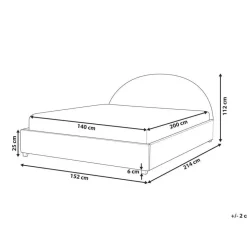 VAUCLUSE - Tweepersoonsbed - Taupe - 140 x 200 cm - Bouclé