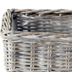 VD Leeden Opbergmand - antiek wit - 30 x 30 x 15 cm - rotan