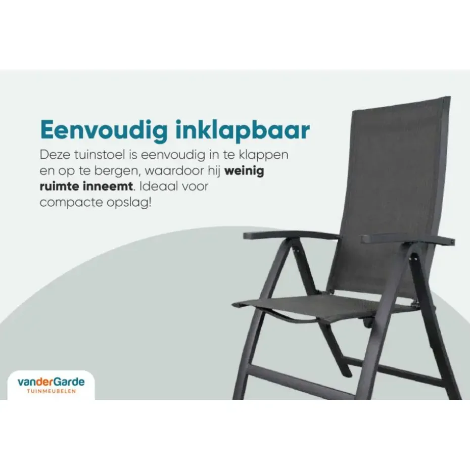 VDG Corsica verstelbare tuinstoel - Antraciet