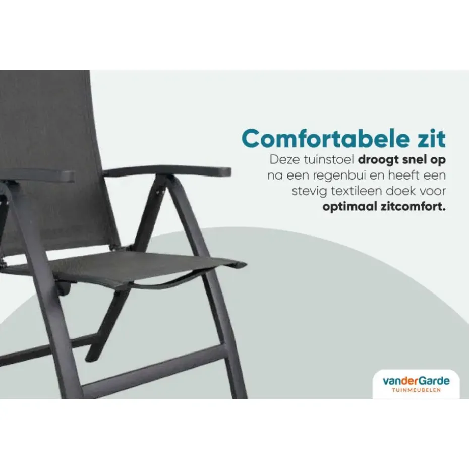 VDG Corsica verstelbare tuinstoel - Antraciet