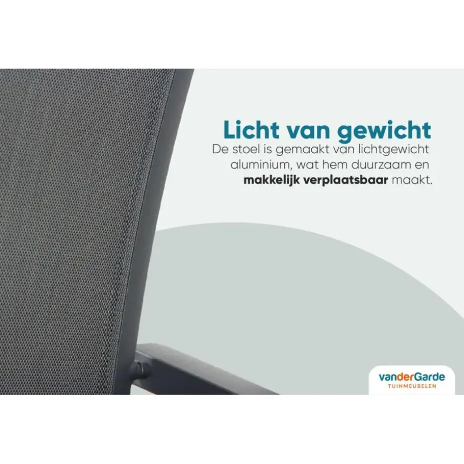 VDG Corsica verstelbare tuinstoel - Antraciet