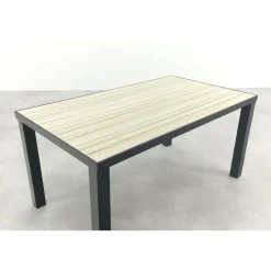 VDG Nola tuintafel 160x90 cm. - Antraciet/Houtlook