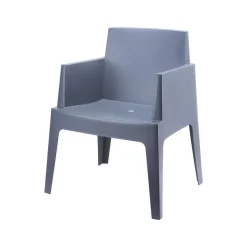 VDG Siesta Box stapelbare stoel - Donkergrijs