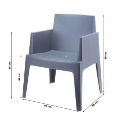 VDG Siesta Box stapelbare stoel - Donkergrijs