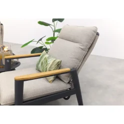 VDG Solaro/Velora verstelbare loungestoelen set (3-delig) - Royal grey / Zand