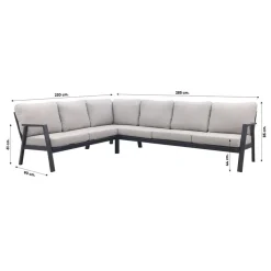 VDG Viento/Atlanta hoek loungeset (4-delig) - Royal Grey/Antraciet