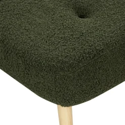 VEJLE II - Fauteuil met hocker - Donkergroen - Bouclé