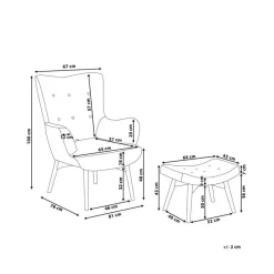 VEJLE II - Fauteuil met hocker - Donkergroen - Bouclé