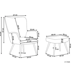 VEJLE II - Fauteuil met hocker - Donkergroen - Bouclé