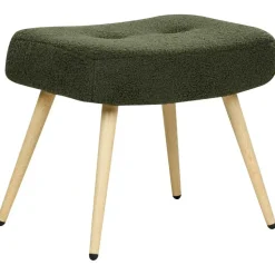 VEJLE II - Fauteuil met hocker - Donkergroen - Bouclé